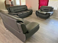 Pure Leather 3 piece sofa set for sale ! Leather couch