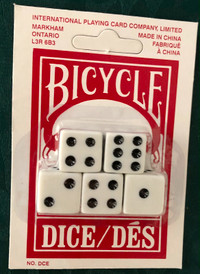 Bicycle Dice 5 : New.  Still in Package.