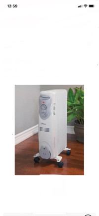 CLASSIC 1500W Oil-Filled Thermostat Heater - white color