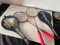 BADMINTON RACKETS, PRO SERIES, BARGAIN PRICED, COVERS INCLUDED,