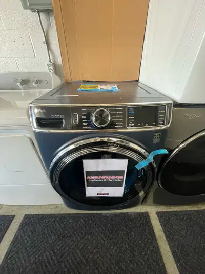 NEW 28” GE Profile Front Load Washer (Sapphire Blue) Stackable, View more