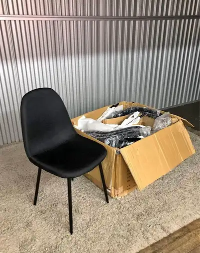 Black Quilted Dining Chairs | Set of 4/6/8 | Kitchen Chairs | BN, View more