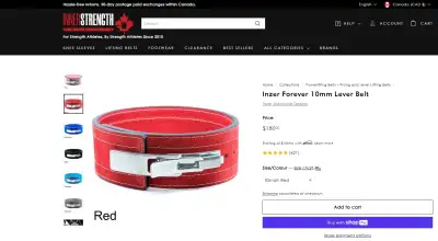 Inzer Forever 10mm Lever Belt Size Extra Small, View more