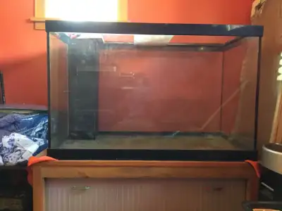 150 gallon Aquarium with custom wooden stand and 40 gallon sump, View more