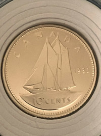 1983 PROOF Canadian 10 cent (dime) coin