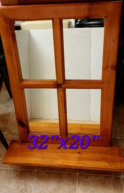 Window Mirror with Shelf, View more
