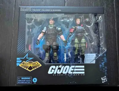 G.I. Joe Classified Series #138, Night Force Vincent R. "Falcon" Falcone & Quarrel, 6” Action Figure...