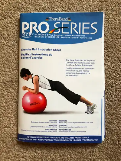 Yellow Exercise Ball 18”/45cm + Red Shaker Bottle   (Brampton), View more