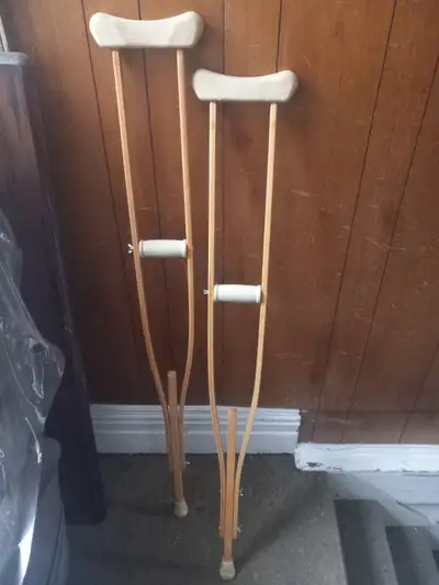 Wooden CRUTCHES: Adjustable, View more
