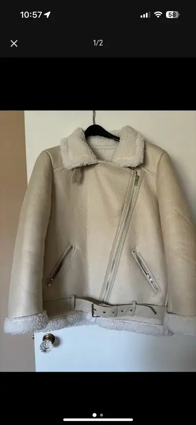 Women’s Shearling Aviator Jacket, View more