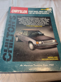 1981- 1995 CHRYSLER FRONT WHEEL DRIVE CAR REPAIR MANUAL #M1548