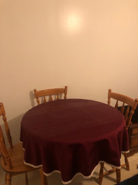 Wooden table and 4 chairs 