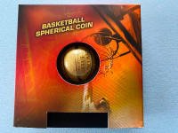 BASKETBALL SPHERICAL COIN – 2020 $5 1 oz Pure Silver Gilded Sphe