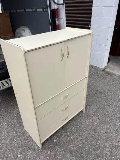 Free delivery used Cream Armoire with Three Drawers, View more