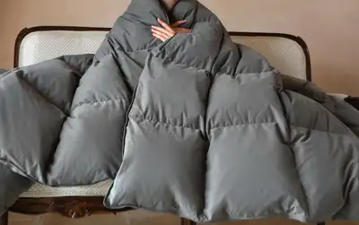 Queen Goose Feather Down Comforter Dark Gray 90x90 Duvet Insert, View more