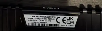 Corsair 64GB DDR4 (2x32GB) 3200MHz