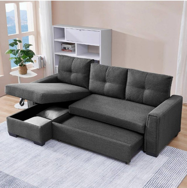 Final sale on 4 seater pull out storage sectional sofa bed couch in Couches & Futons in Mississauga / Peel Region - Image 2