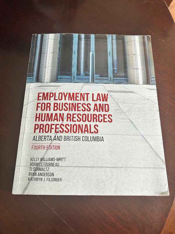 Employment Law for Business and Human Resource Professionals in Textbooks in Edmonton