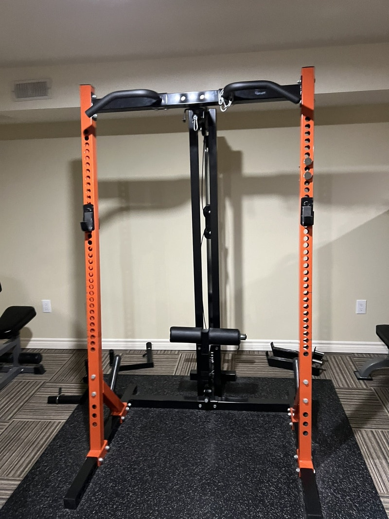 Amstaff commercial half rack with lat pulldown and dip Exercise