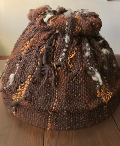 Large Vintage Mid Century Woven Wool Fibre Art Lamp Shade, View more