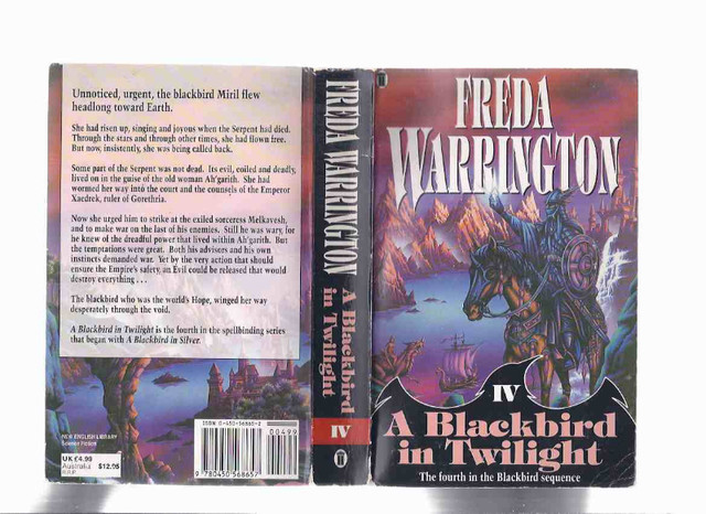 A Blackbird in Twilight, Book 4 ---by Freda Warrington SIGNED in Fiction in Oakville / Halton Region