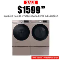 Washer and Dryers Today! Samsung Washer WF45B6300AC & DVE45B6305