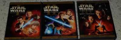 LOT of 3 Star Wars DVDS I through III Complete Widescreen, View more