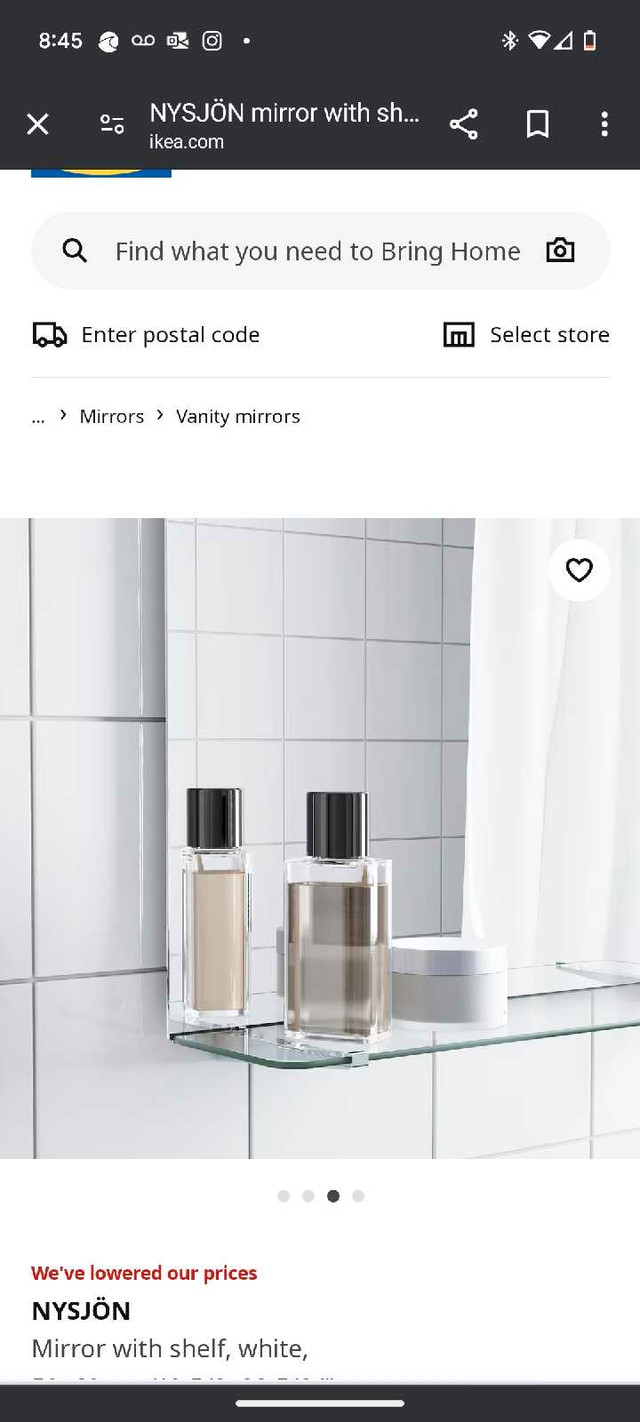 IKEA bathroom vanity mirror  in Home Décor & Accents in Kitchener / Waterloo