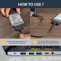 (New) SATA→USB3.1 HDD SSD Plug&amp;Play Adapter Cable