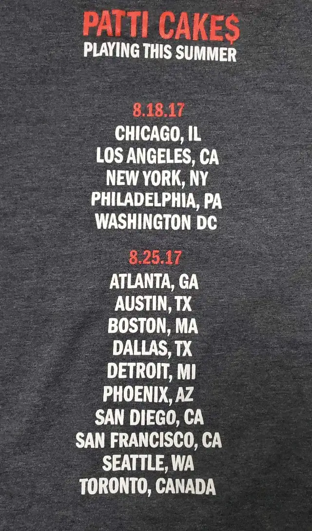 Patti Cake$ 2017 promo tour tshirt size Medium63436970315139123
