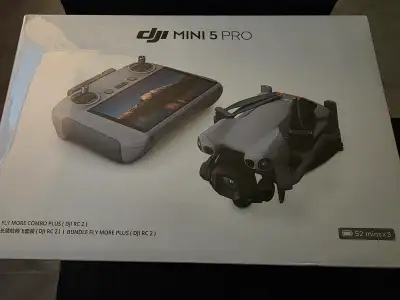 DJI Mini 5 Pro features a 1-inch CMOS camera, nightscape omnidirectional obstacle sensing, a gimbal...