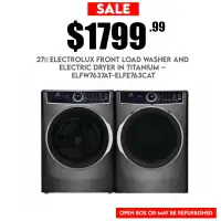 27″ Electrolux Front Load Washer And Electric Dryer In Titanium