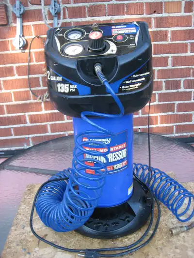 CAMPBELL AND HAUSFELD 2 GALLON 135 PSI AIR COMPRESSOR. MODEL NO. 205200. NO OTHER ACCESSORIES ONLY A...