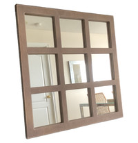 Stonebriar 23.5"x23.5 Light Brown 9 Panel Wall Decorative Mirror