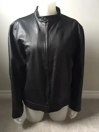 Men's Heavy Black Leather Jacket, View more