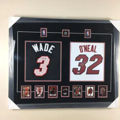 Shaquille O'Neal & Dwyane Wade autographed Heat jerseys Miami Heat memorabilia at its finest Both au...