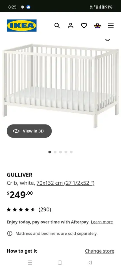 White Ikea Crib-Gulliver