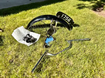 Parts for a cafe racer build that came off a 1978 Honda CB750 - Handlebar $35 - Front Fender with nu...