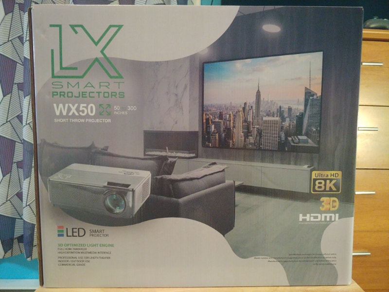 LX Smart Projector WX50, Ultra HD 8K with LX72B Self Lock Screen