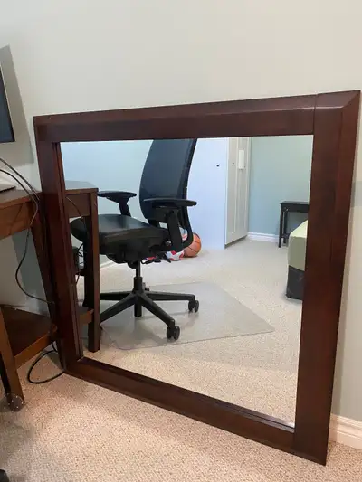 Dresser mirror 39x39 inch. Wood frame. Check pic for details, View more