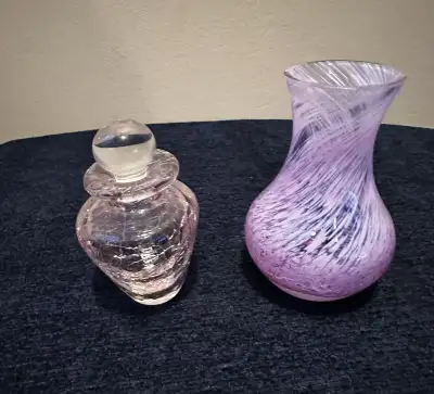 2 lovely Caithness Glass company pieces Both in excellent condition Made in Scotland Pale pink crack...