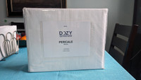 BRAND NEW queen size percale weave white sheet set pillow cases 