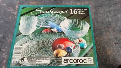 arcoroc France  seabreeze  Glass dinning ware set , View more