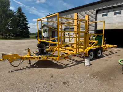 Ready to go reel trailer will do up to 6” gas or water line on the tamer self contained with a Honda...