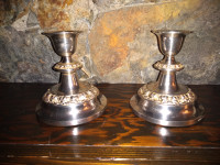 Vintage Ianthe Silver Plated Candle Holders (2), England