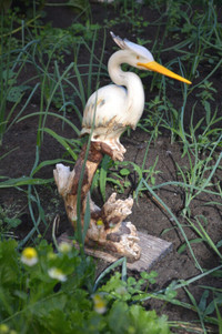 Plastic bird sculpture 17 inches tall