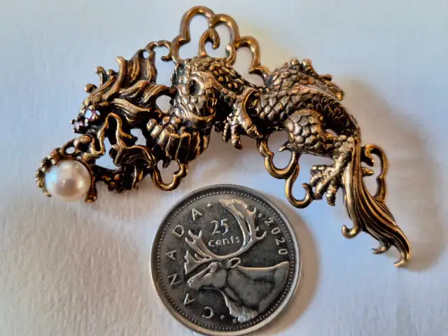 Sterling silver dragon brooch pendant63251727982339121