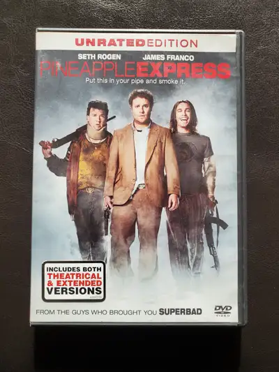 Pineapple Express (2008). Theatrical & Extended unrated version. Starring Seth Rogen & James Franco.