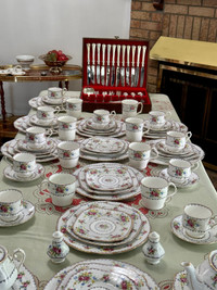Dinner set and flatware set serving for 12 persons- Royal Albert