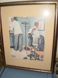 Norman Rockwell - Dr's office - with frame and mat